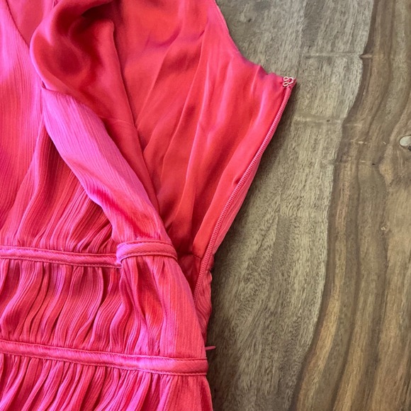 Trina Turk Islander Dress Watermelon Pink Smocked V-Neck Mini Dress Size 2 - Picture 14 of 15